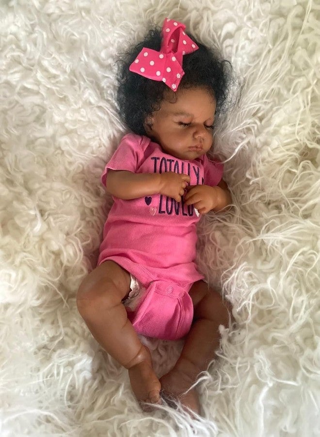 Zero Pam Black Reborn Baby Dolls Silicone Full Body-20 in Realistic Baby Doll, African American Baby Girl,Full Silicone Baby Doll, Black Reborn Dolls with Accessories - Image 2